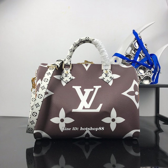 路易威登LV女包 LV手提肩背包 M40391棕拼色 新品配色SPEEDY30手袋 xxlv1348